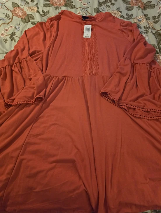 NWT Torrid 6 Orange Dress Bell Sleeves - Picture 1 of 4